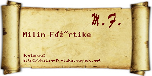 Milin Fürtike névjegykártya
